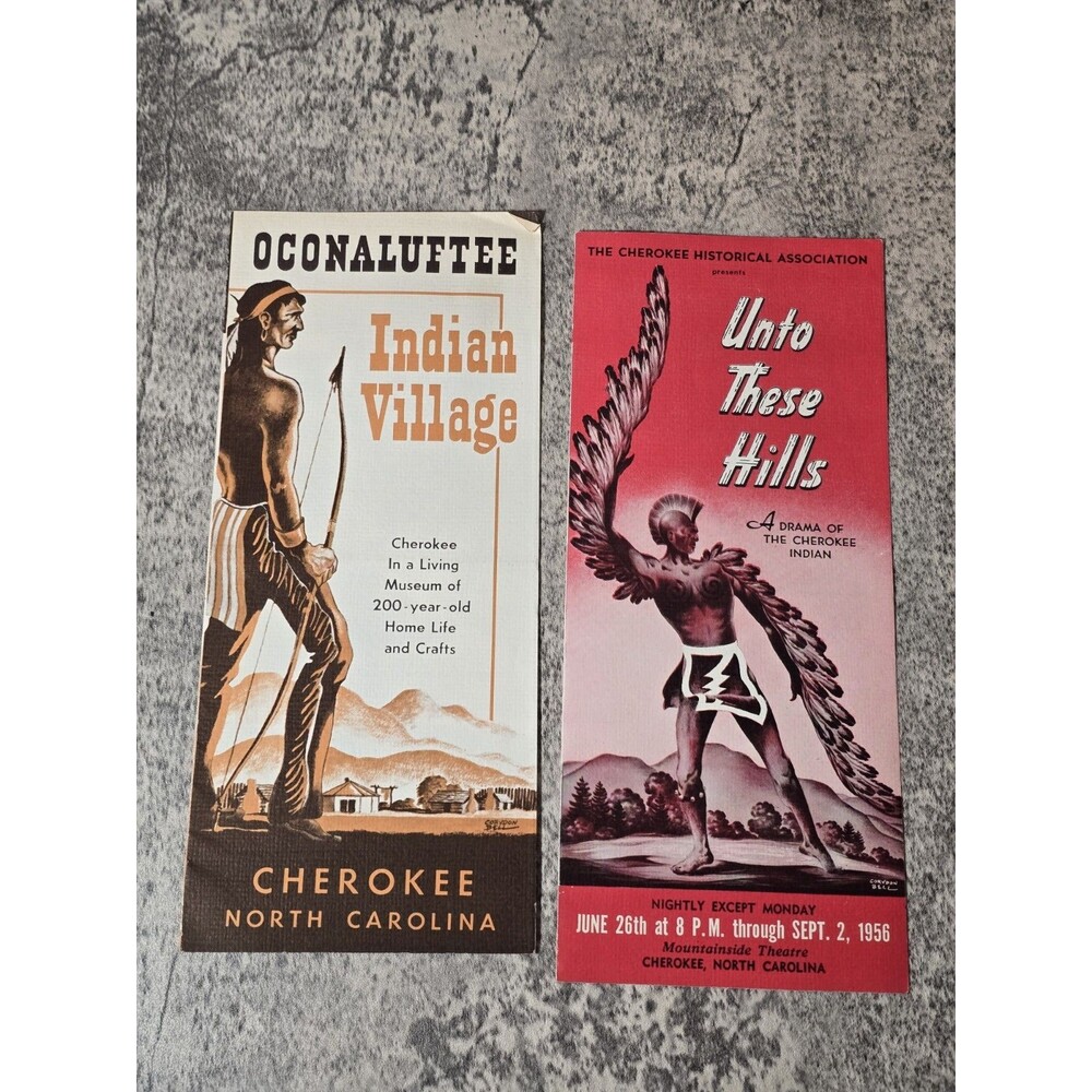 1955 Cherokee Historical Association UNTO THESE HILLS BROCHURES North Carolina